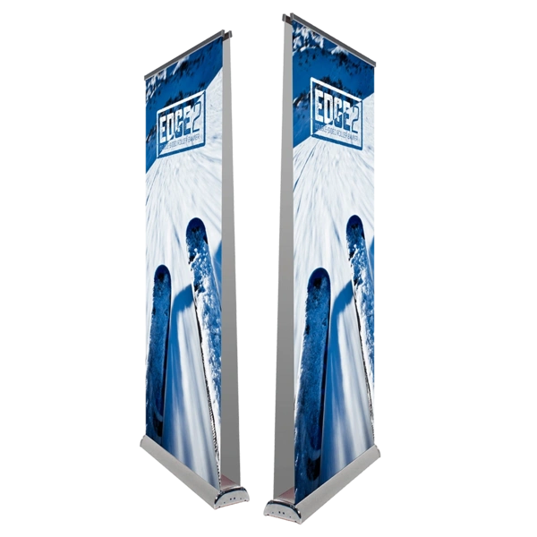 Angled View of Edge 2 Premium Double Sided Roller Banner